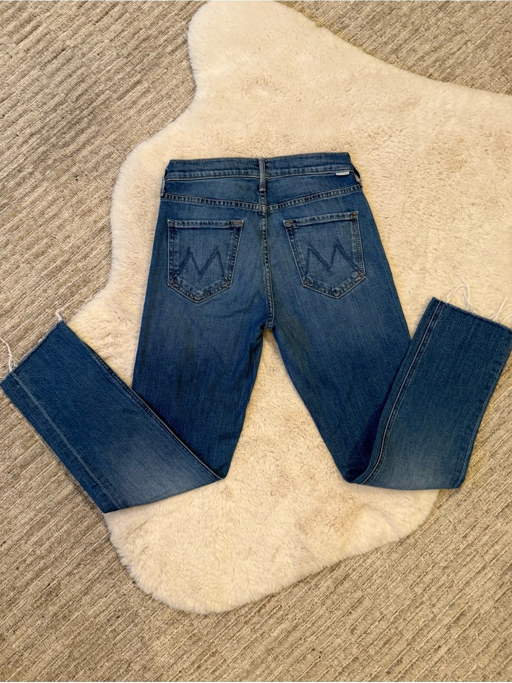 MOTHER Straight Leg Jeans - the mid rise Dazzler ankle fray - Picture 6 of 11